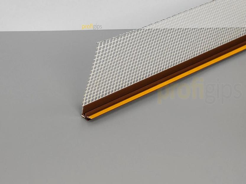 Оконный профиль ProfiGips примыкающий 6 мм с сеткой, коричневый 2,5/3 м ОПТ фото 5