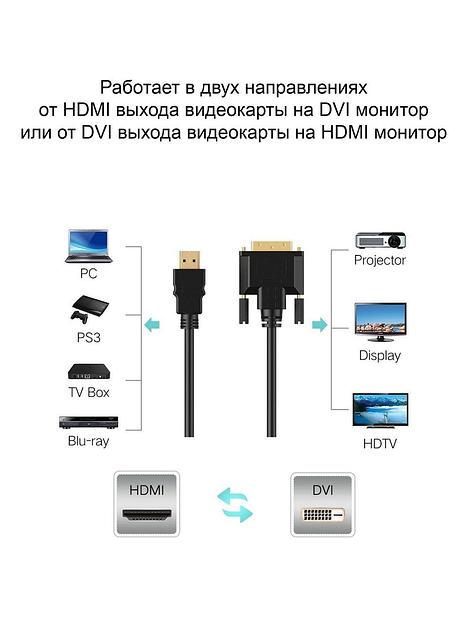 VCOM CG484GD-5M Кабель HDMI AM/DVI(24+1)M, 5м, CU, 1080P@60Hz, 2F, VCOM фото 10