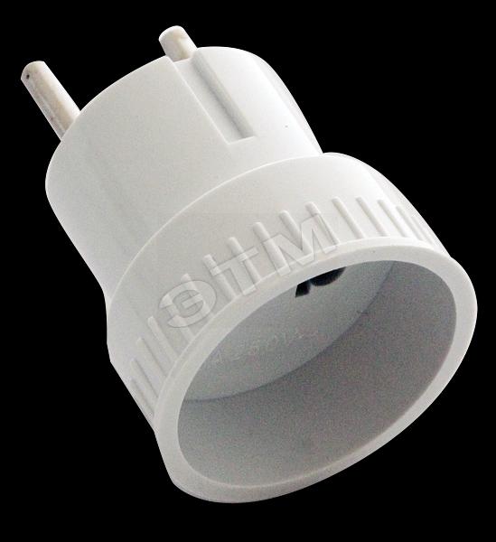 Европереходник без заземления 6А белый фото 1