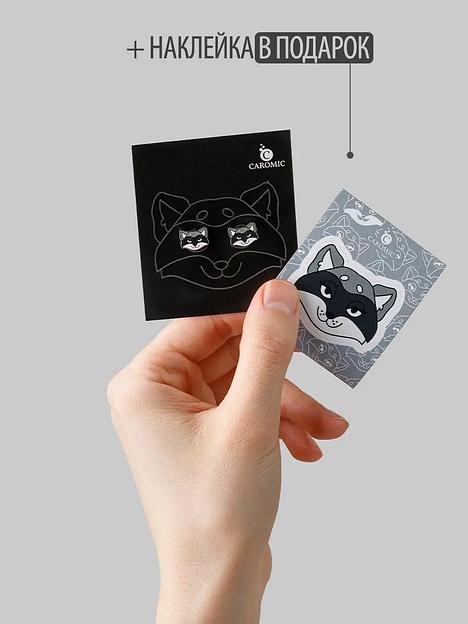 Серьги-гвоздики Caromic «Енот» ОПТ фото 6