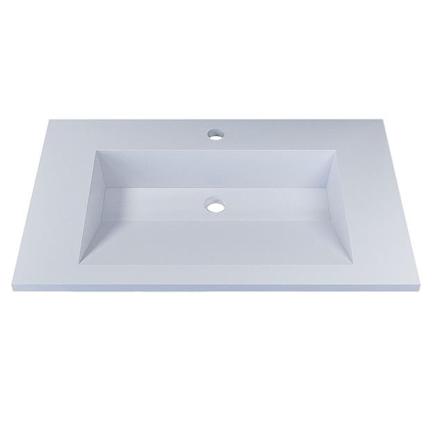 Раковина для ванной полувстраиваемая Uperwood Next 70 см, прямоугольная, белая фото 8