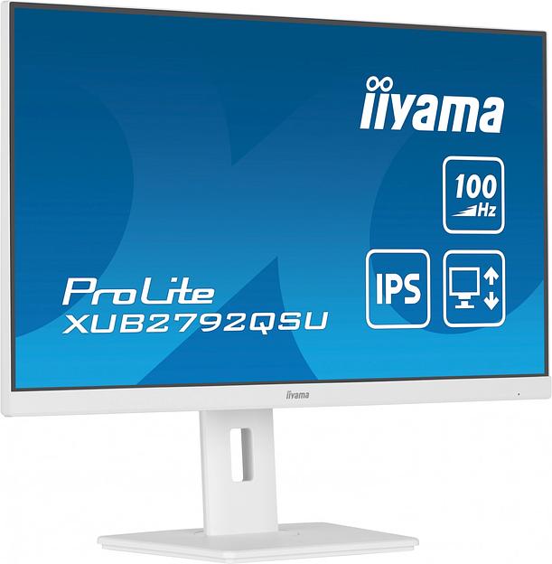 Монитор Iiyama 27" ProLite XUB2792QSU-W6 белый IPS LED 0.4ms 16:9 DVI HDMI M/M матовая HAS Piv 250cd 178гр/178гр 2560x1440 100Hz DP WQ USB 6.1кг фото 4