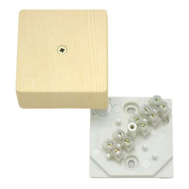 Коробка распределительная ОП 60х60х30мм с клемм. сосна HEGEL КРК2701 0201-И фото 1