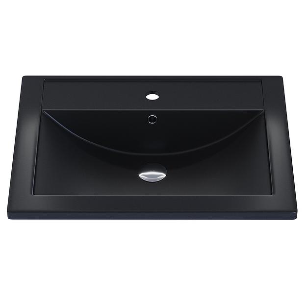 Раковина кварцевая для ванной Uperwood Foster Quartz 60 см, черная матовая, космос фото 4