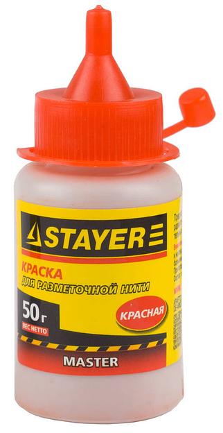 STAYER 50 г, красная краска для малярных разметочных шнуров (0640-2) фото 1