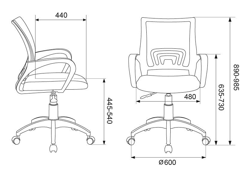 Кресло Бюрократ CH-695NLT черный TW-01 сиденье черный TW-11 крестовина пластик фото 5