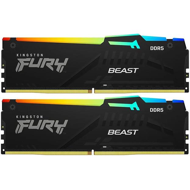Комплект модулей памяти Kingston FURY Beast KF556C40BBAK2-64 DDR5 64GB (Kit 2x32GB) 5600MHz фото 1