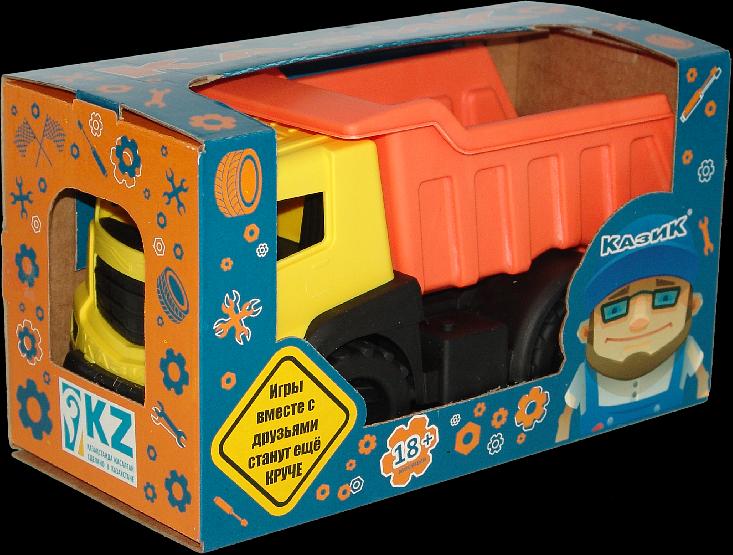 Грузовик «Казик» (желтый + оранжевый) в коробке 25 см ОПТ фото 3