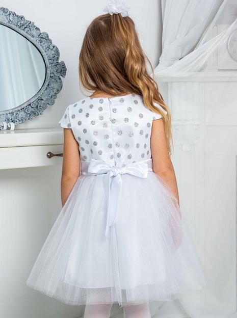 Платье для девочки Энди нарядное, белое, 21-187, опт фото 2