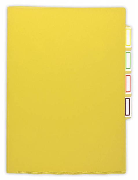 Папка-уголок Бюрократ -E356YEL 3 уровн. A4 пластик 0.15мм желтый фото 1