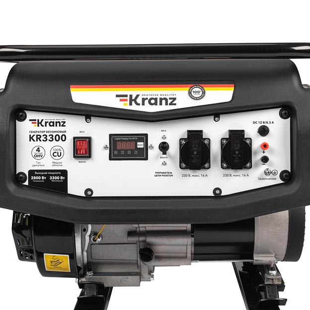 Kranz KR-16-1133 Генератор бензиновый KR3300, 3,3кВт, 230В, 15л, ручной стартер фото 7