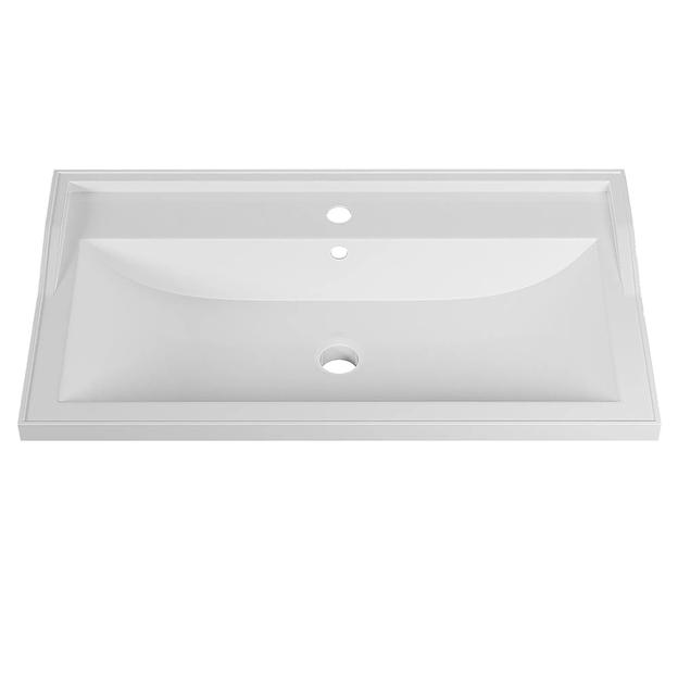 Раковина для ванной полувстраиваемая Uperwood Family 100 см, прямоугольная, белая фото 4