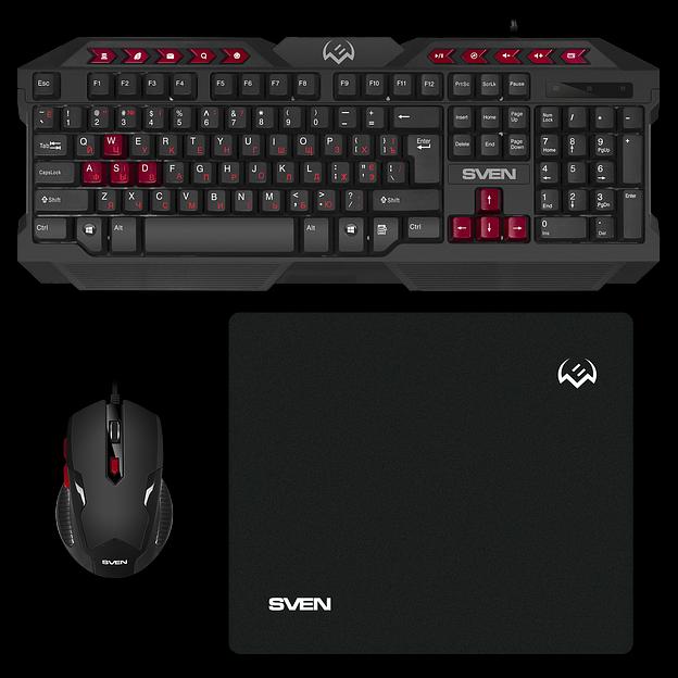 Игровой набор клавиатура+мышь+коврик GS-9200 (114 кл,, 8 смен. кл., 800-2400DPI, 5+1кл.) фото 1