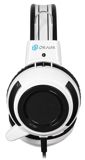 Наушники с микрофоном Оклик HS-G300 ARMAGEDDON белый/черный 2.3м мониторные оголовье (361558) фото 2