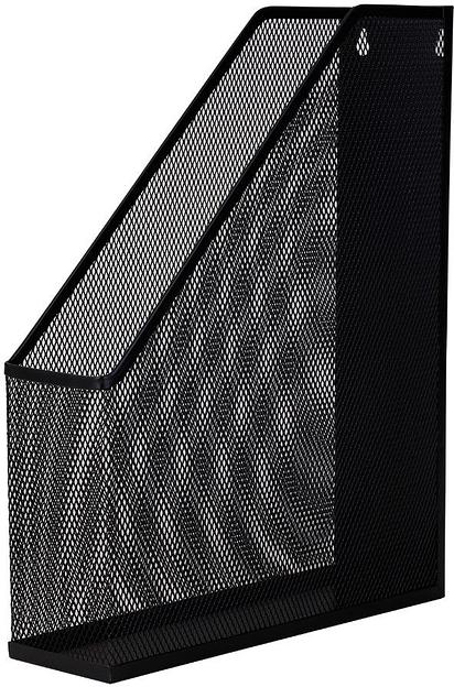 Лоток вертикальный Deli E9186 для бумаг 250х73х316мм черный металл сетка фото 1