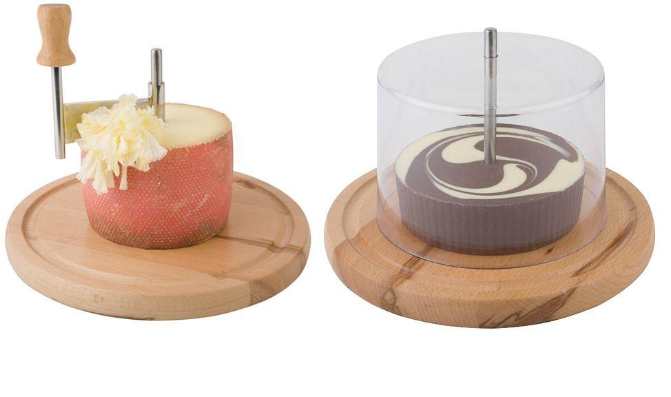 Нож для твердых сыров и шоколада d=22 см. на дерев. подставке с крышк. APS /1/ фото 1