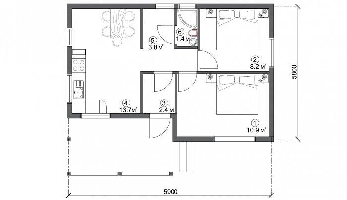Проект каркасного дома «15588» под ключ фото 4