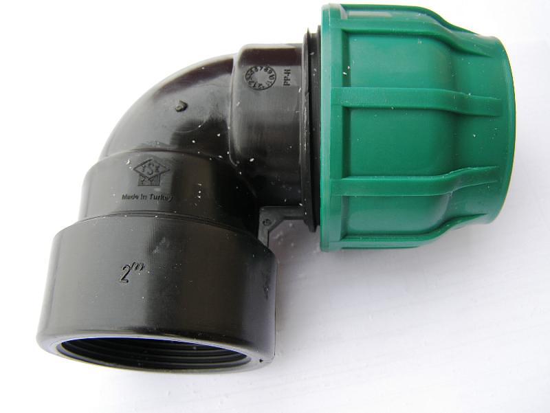 Отвод ПНД 50x1 1/4 с внутренней резьбой компрессион. фото 1