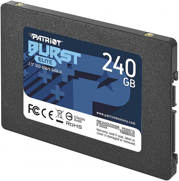 Накопитель SSD Patriot SATA III 240Gb PBE240GS25SSDR Burst Elite 2.5" фото 2