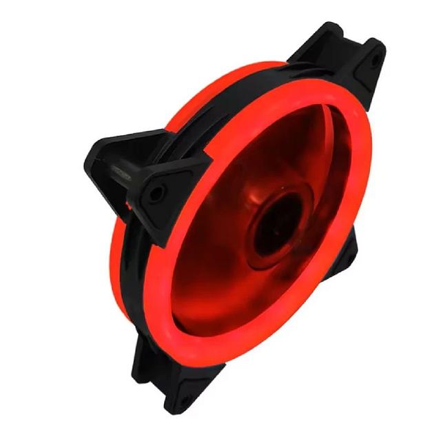 Вентилятор Gembird с подсветкой, 120x120x25, гидродин., 3pin/4pin Molex, провод 35см, красный (D12025S12L-R) фото 1