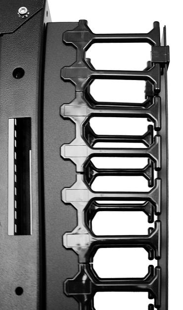 Кабельный органайзер Вертикальный ЦМО ВКО-П-42/48-9005 односторонний пальцы 42U шир.:4" глуб.:129мм фото 2