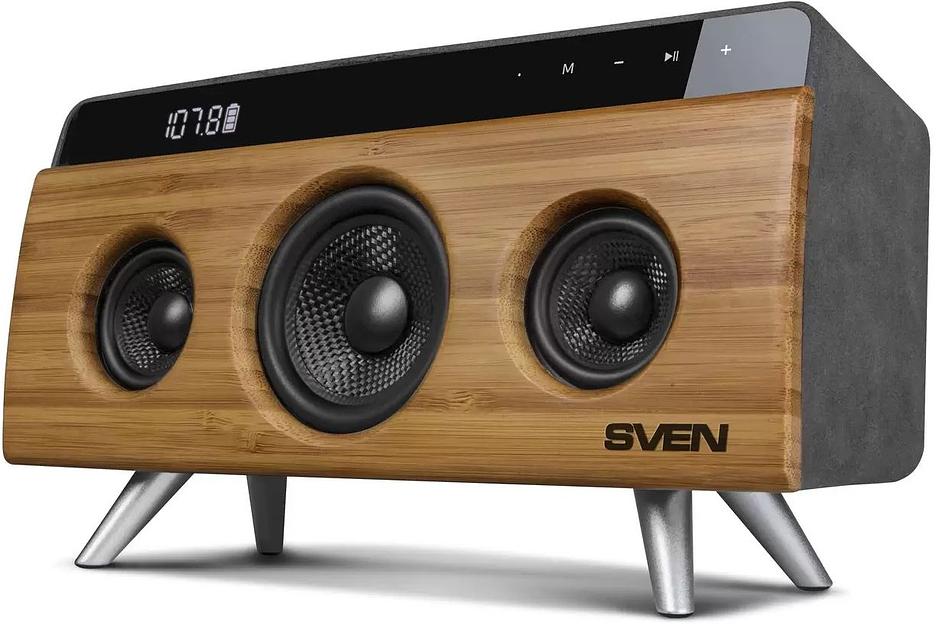 Колонка порт. Sven АС HA-930 дерево/черный 30W 1.0 BT/3.5Jack/USB 2200mAh фото 1