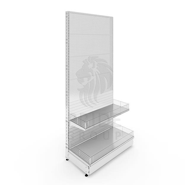 Стеллаж перфорированный пристенный 1330x500x2250 2 полки фото 1