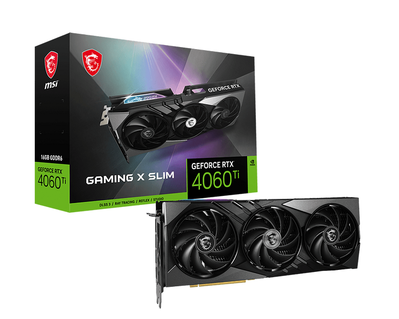 Видеокарта MSI GeForce RTX 4060 TI GAMING X SLIM 16G  GDDR6 фото 1