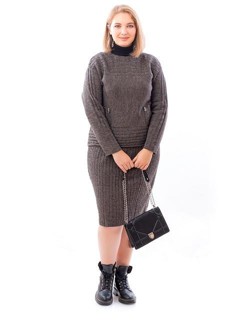 Женский костюм, коричневый меланж, 5141К, опт фото 1