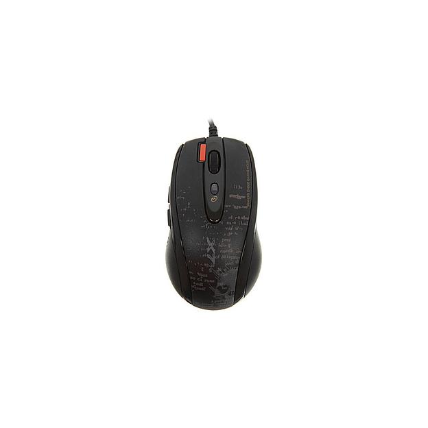 Мышь проводная A4TECH V-Track F5, игровая, оптическая, USB, 3000dpi, черный и рисунок фото 1