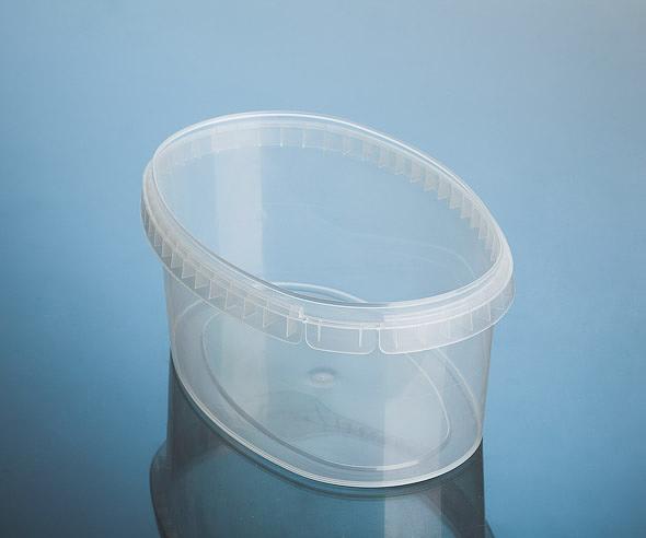 Банка полипропиленовая 1300 мл. с прозрачной крышкой «Овал», опт фото 1