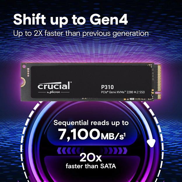 Твердотельный накопитель SSD Crucial P310 4TB PCIe Gen4 NVMe 2280 M.2 SSD CT4000P310SSD8 фото 4