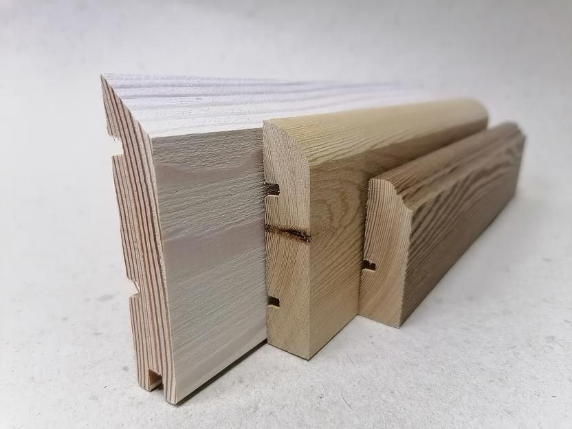 Плинтус, лиственница, рустик, 2 цв., ширина от 50 до 110 мм фото 1