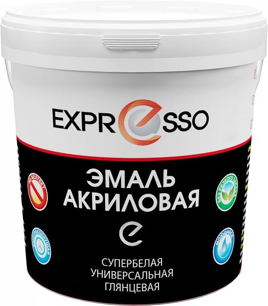 Эмаль акриловая глянцевая универсальная EXPRESSO супербелая 2,5 кг фото 1