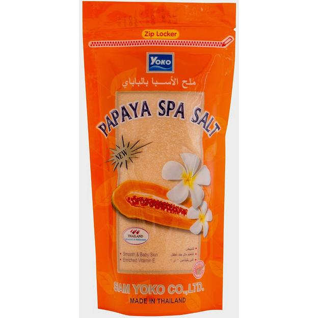 Yoko тайланд солевой скраб для тела папайя spa salt 300 гр фото 1