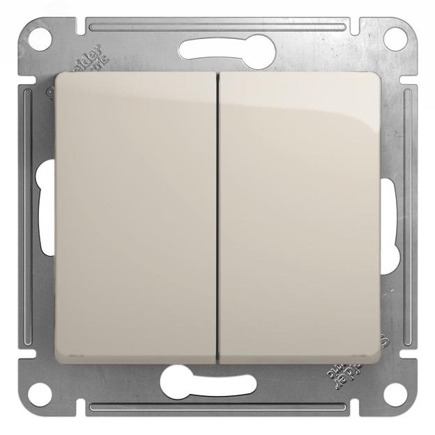 Systeme electric GSL000951 GLOSSA 2-клавишный ВЫКЛЮЧАТЕЛЬ,сх.5,10AX, механизм, МОЛОЧНЫЙ фото 1