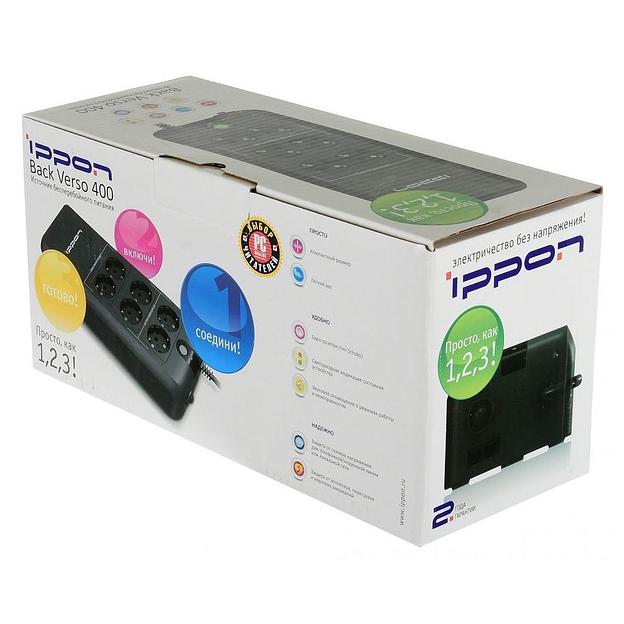 Источник бесперебойного питания Ippon Back Verso 400 200Вт 400ВА черный фото 6