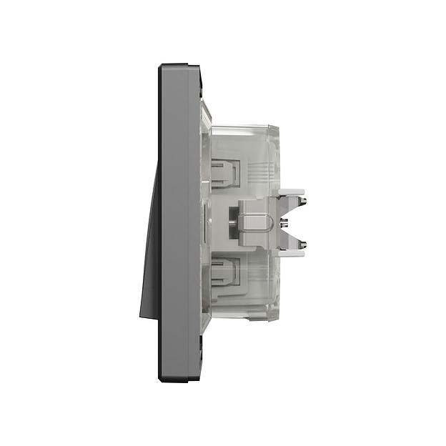 Выключатель одноклавишный SE EPH0100271 Asfora 10AX IP44 в сборе антрацит фото 2