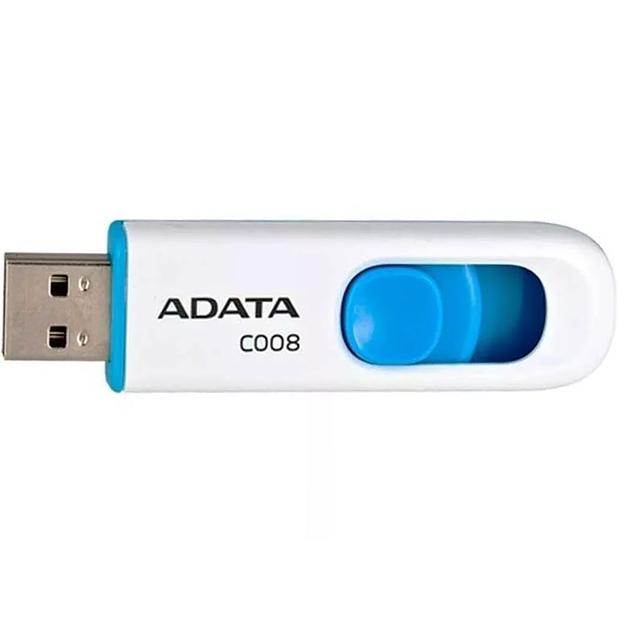 16GB ADATA C008 USB Flash [AC008-16G-RWE] USB 2.0, White/Blue, RTL (609642) фото 1