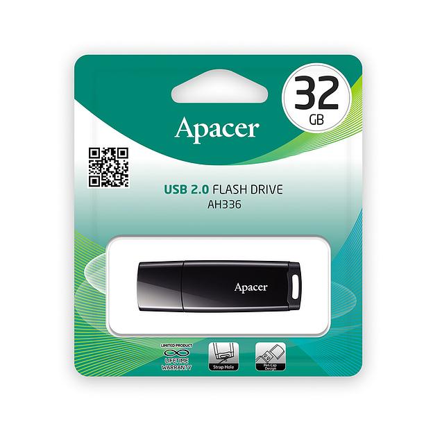 USB Флэш  Apacer  AH336  AP32GAH336B-1  32GB  USB 2.0  Чёрный фото 2