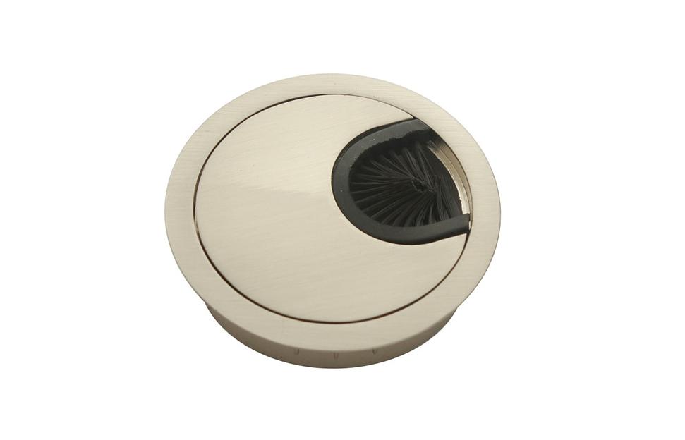 Заглушка кабель-канала D60 мм, металл., шлифов. никель фото 1