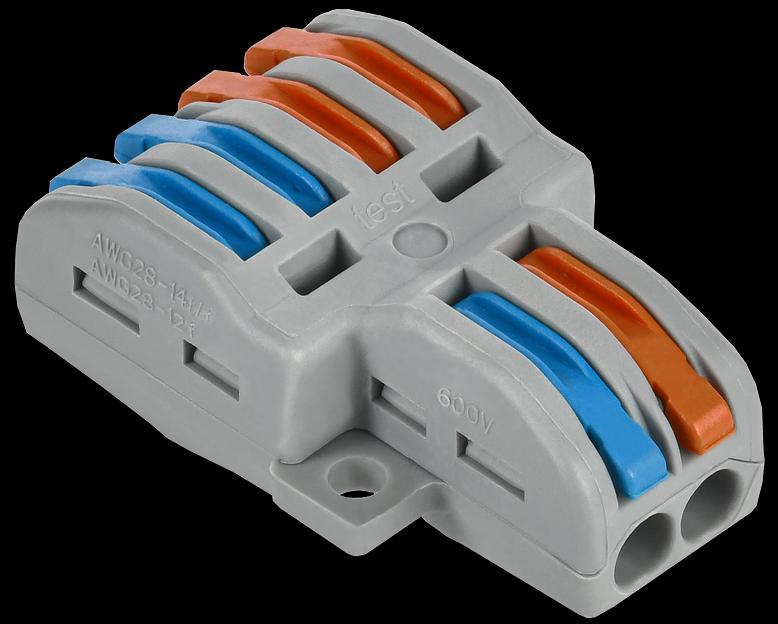 Строительно-монтажная клемма СМК 222-4124 проходная разветвительная (50шт/упак) IEK фото 1