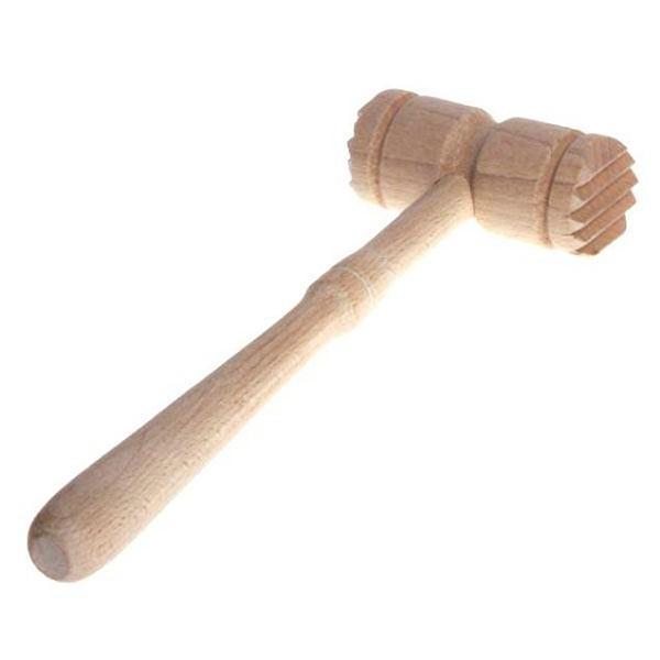 Молоток для отбивания мяса дерев. d=4 см. 29 см. бук /1/70/ фото 1