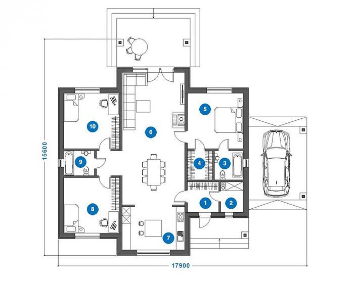 Проект каркасного дома «КД-128-117» под ключ фото 2