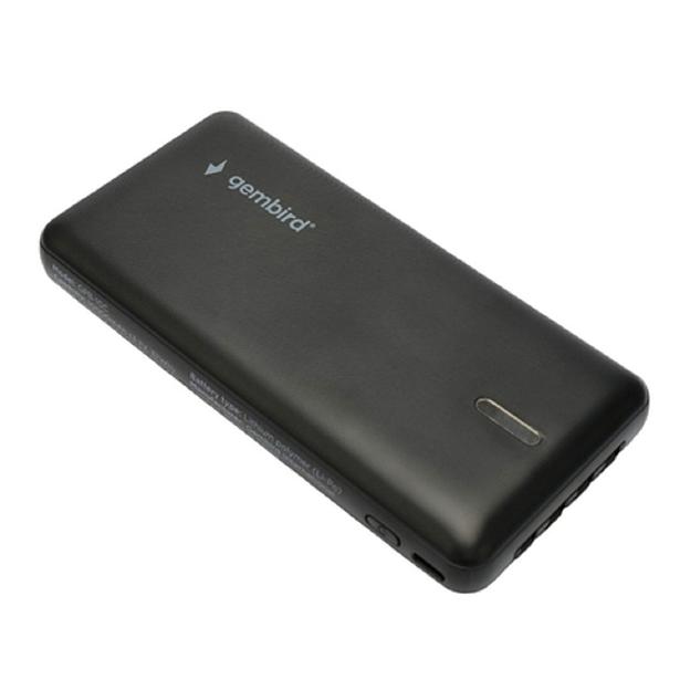 Портативный аккумулятор Gembird GPB-10C, 10000мАч, 2A, 4 встроенных кабеля, черный фото 1
