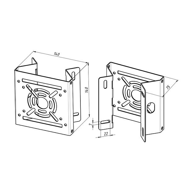 Кронштейн универсальный для видеокамер на столб/угол, серый фото 6