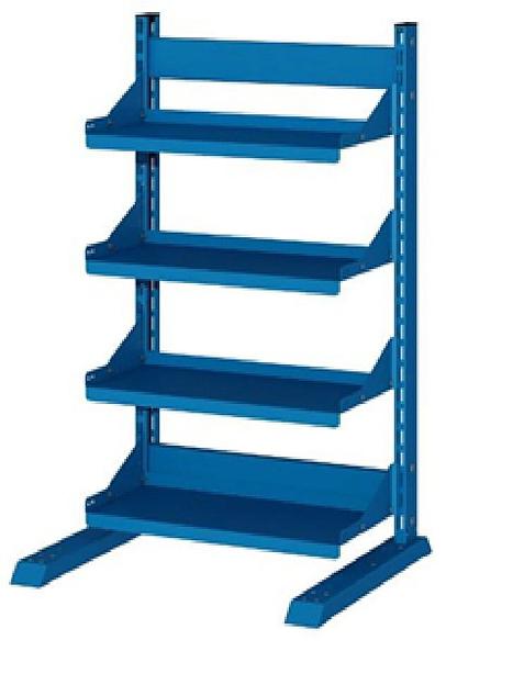 Стеллаж односторонний односекционный полочный 1142х750 мм, 4 яруса фото 1