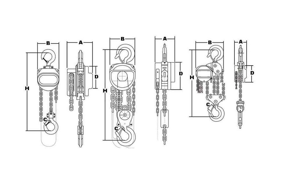 Ручная цепная шестеренчатая таль HSC грузоподъёмность 0.5 т фото 2