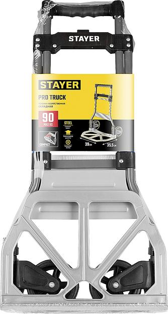 STAYER PROTruck, до 90кг, каркас из стали, платформа из алюминия, платформа 39х28см, колеса d13см, вес 4кг, складная хозяйственная тележка (38755-90) фото 5