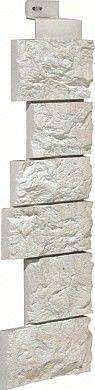 Угол наружный FineBer Камень Дикий мелованный белый фото 1